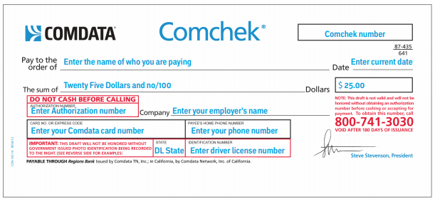 How to Cash a Comcheck Express Code  
